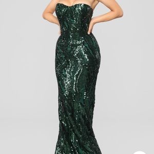 Emerald Green Sequin Dress